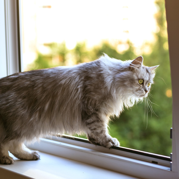 Malha de janela para gatos